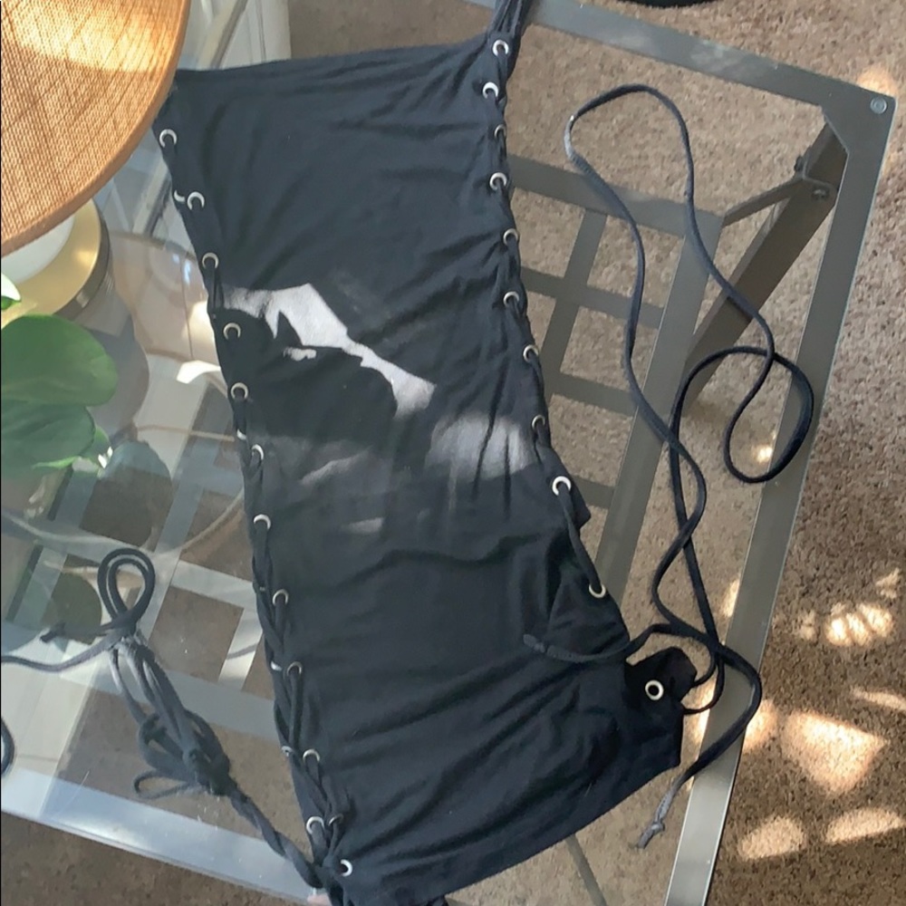 Black Mini Dress, Sexy, Lace up side detail